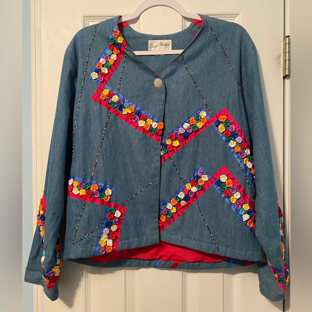 SOUL MATES unique flower & beaded jacket